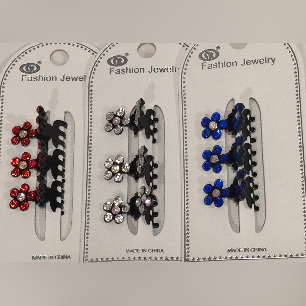 Fashion Jewelry Blue and Red Hair Accessories Set